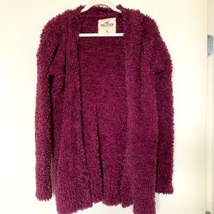 Hollister XS Fuzzy Fuchsia Cardigan